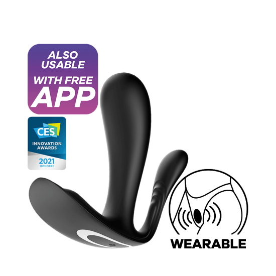 Satisfyer Top Secret+ 手機APP 穿戴式按摩棒 (黑色/粉紅色)-SING DR