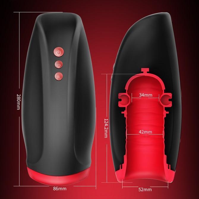 Erocome Antlia 唧筒座 仿口愛夾縮吸啜電動飛機杯 黑色-SING DR