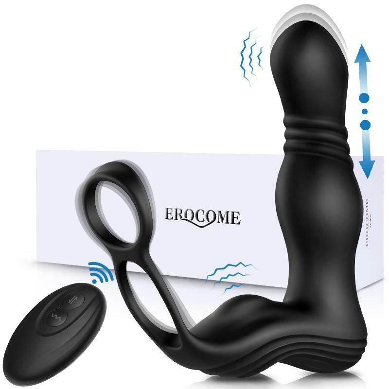 Erocome Sagittarius 射手座 前列腺抽插式伸縮 遙控雙環按摩器 黑色-SING DR