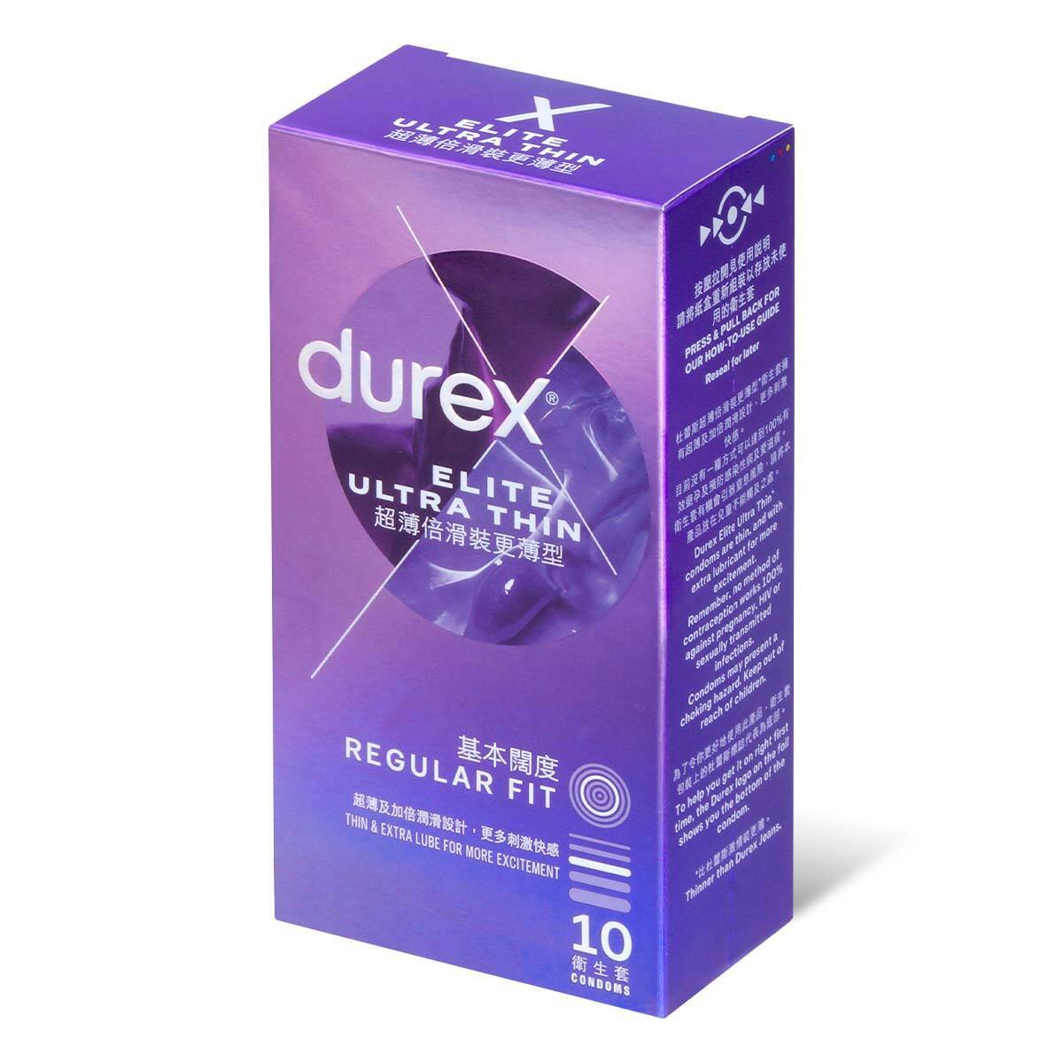 Durex 杜蕾斯 Elite Ultra Thin 超薄陪滑裝更薄型 10 片裝 乳膠安全套 (香港版)-SING DR
