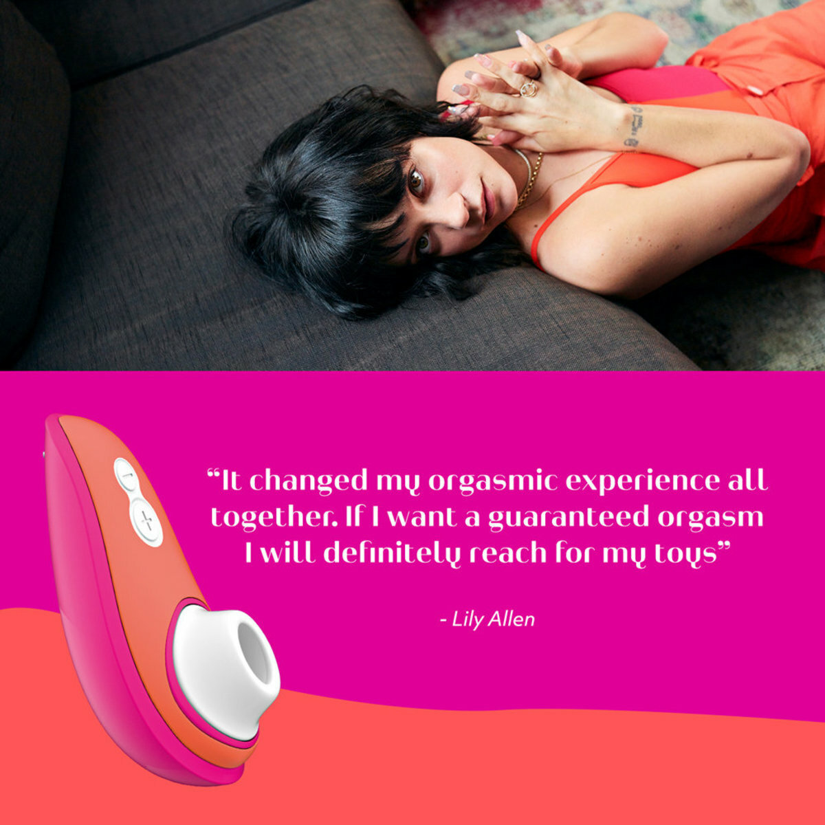 Womanizer Liberty 便攜式陰蒂吸啜器 橙粉紅色【Lily Allen 限量版】-SING DR