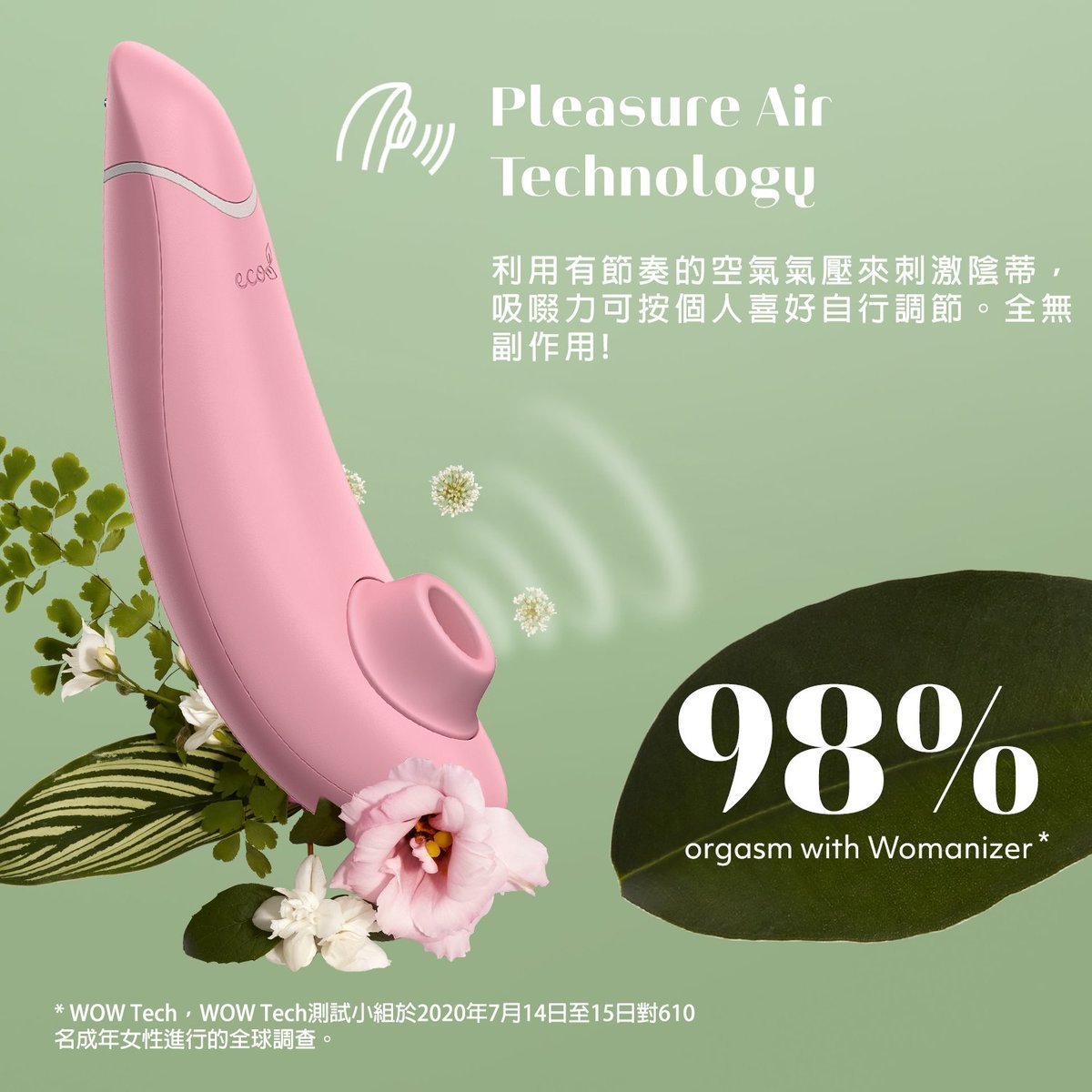 Womanizer Premium eco 環保陰蒂吸啜器 粉紅色-SING DR