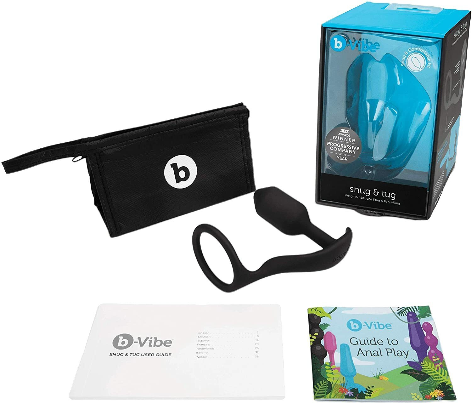 b-Vibe 矽膠持久環後庭塞 黑色