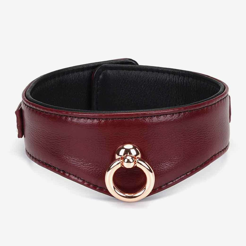 Liebe Seele BDSM 皮革頸圈，柔軟真皮搭配玫瑰金五金，附鎖扣與鑰匙，增強支配與控制感，適合初學與進階玩家。