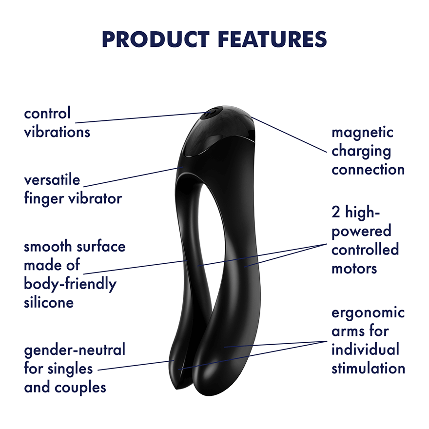 Satisfyer Candy Cane 指上共震器 (黑色/橙色)-SING DR