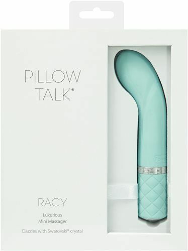 Pillow Talk Racy 迷你按摩棒，施華洛世奇水晶按鈕，旅行鎖設計，便捷攜帶與使用。