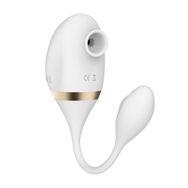 MyToys MySecret 吸啜震動器，雙重馬達設計，7種吸啜模式+10種震動模式，白色，柔軟矽膠材質。