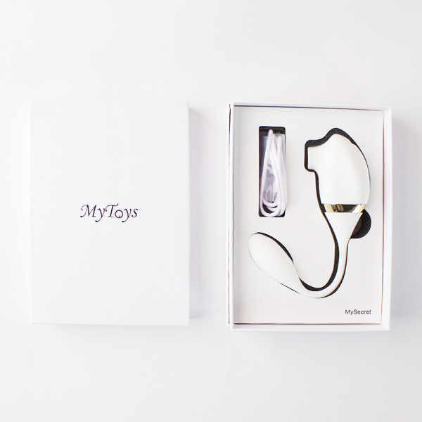 MyToys MySecret 白色震動器，極致吸啜與震動組合，7+10模式選擇，滿足多重需求。