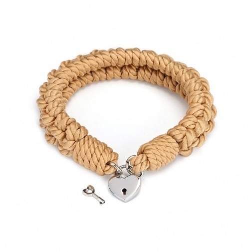 Liebe Seele 麻製心形鎖扣頸圈，手工編織，Shibari風格，適合BDSM愛好者。