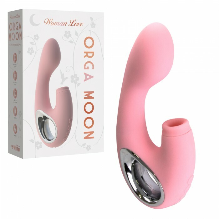 SSI Japan Woman Love Orga Moon 陰蒂雙頭吸啜震動器，5段吸啜強度與10種振動模式，雙重快感，柔軟矽膠材質。