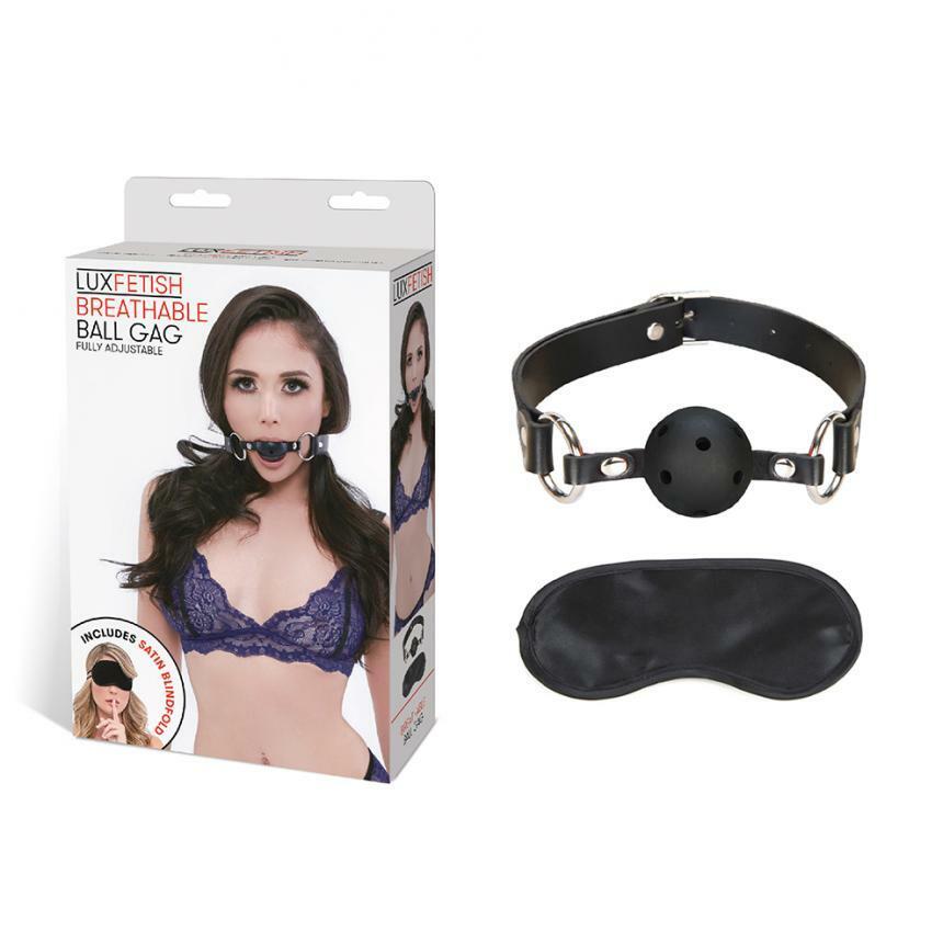 Lux Fetish 透氣口塞連眼罩 黑色/紅色-SING DR