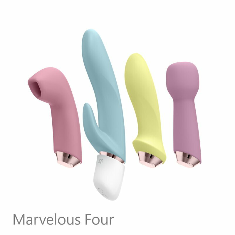 Satisfyer Marvelous Four 吸啜器按摩棒 4件套裝 玫瑰金環-SING DR