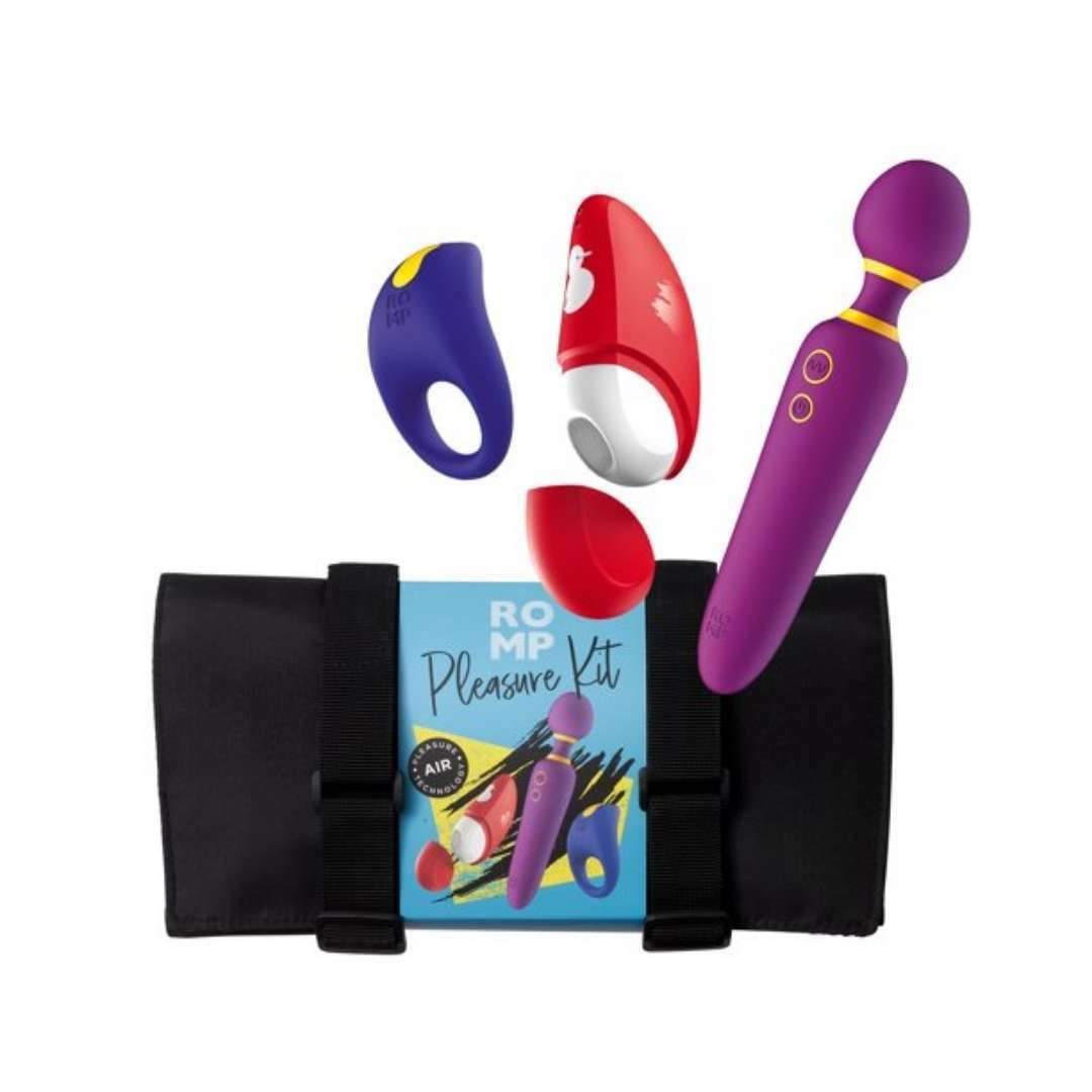 ROMP Pleasure Kit 3件性趣玩具套裝: 持久環，陰蒂吸啜器及按摩棒-SING DR