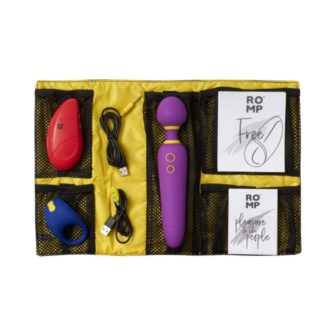 ROMP Pleasure Kit 3件性趣玩具套裝: 持久環，陰蒂吸啜器及按摩棒-SING DR