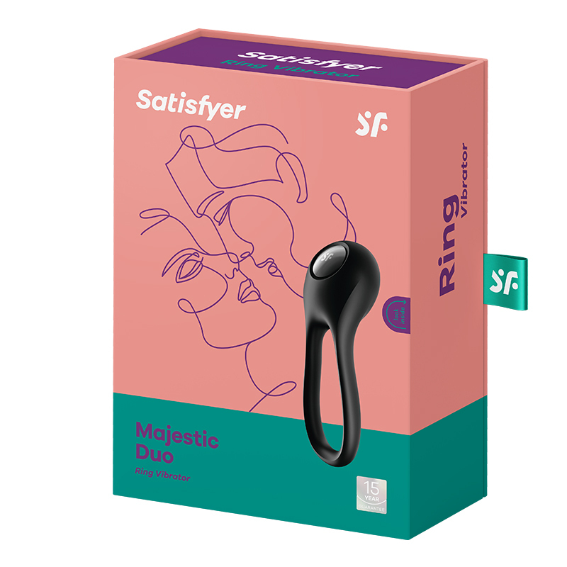 Satisfyer Majestic Duo 二合一雙震動陰莖環 黑色-SING DR