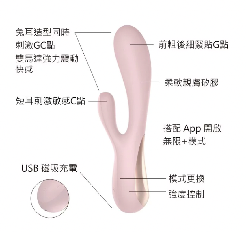 Satisfyer Mono Flex 手機遙控雙頭震動棒-SING DR