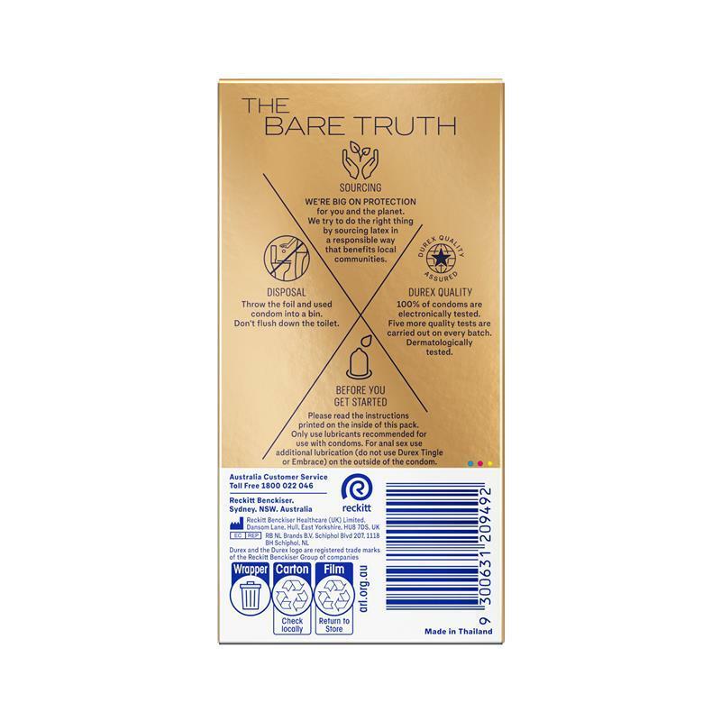 Durex 杜蕾斯 Invisible 超薄裝潤滑加量 10片裝 乳膠安全套-SING DR