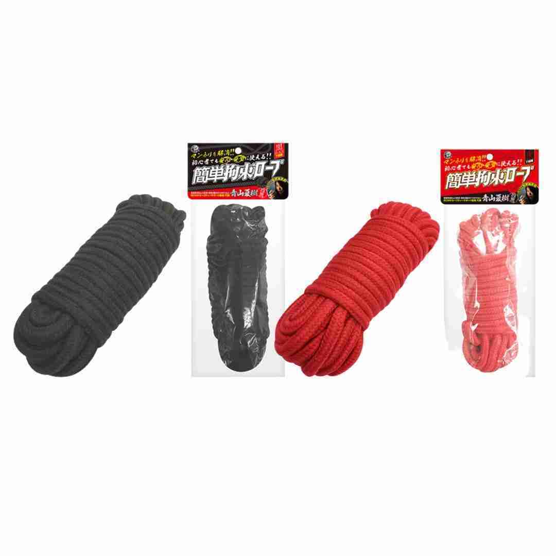 A-One 簡單拘束繩子 10米 (紅/黑)-SING DR