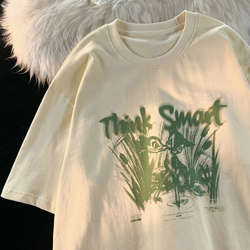 動物印花短袖襯衫女 T 卹