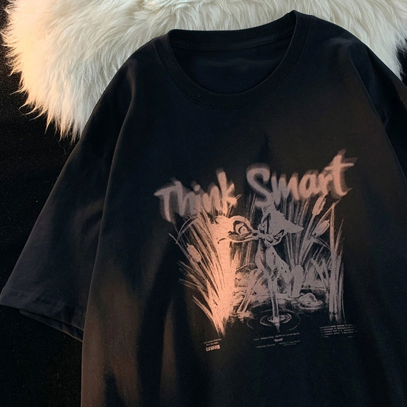 動物印花短袖襯衫女 T 卹