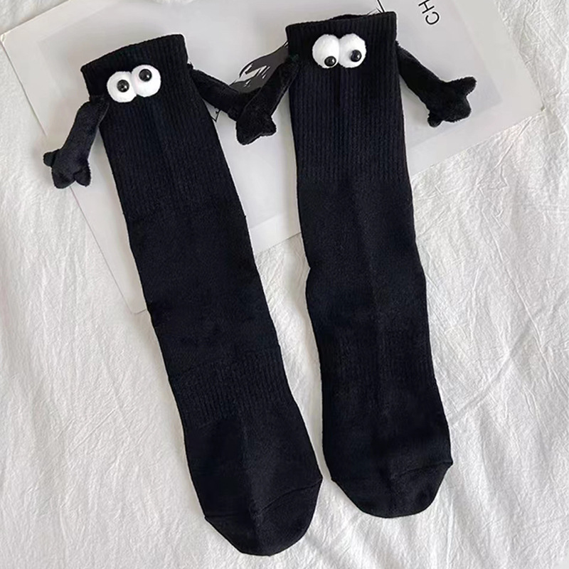 襪子女夏季薄款潮流中筒襪洛麗塔帶小手磁力襪