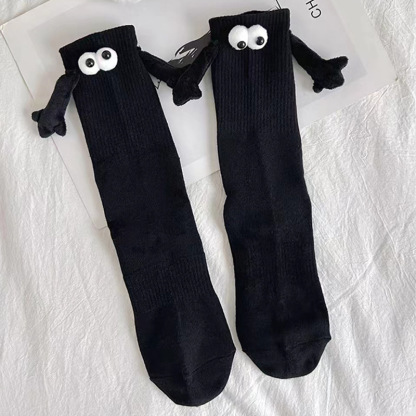 襪子女夏季薄款潮流中筒襪洛麗塔帶小手磁力襪