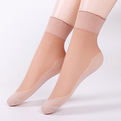 【無痕不勒】荷葉邊棉底絲襪