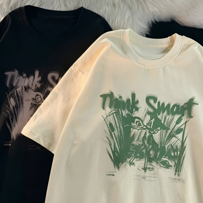 動物印花短袖襯衫女 T 卹