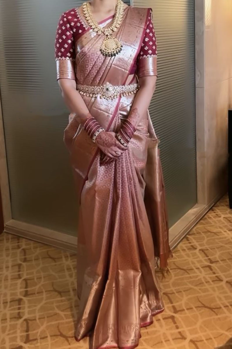 Natural Earthy Silk saree with Blouse