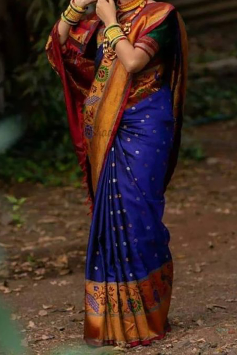 Blue Soft Banarasi Zari Weaving Saree