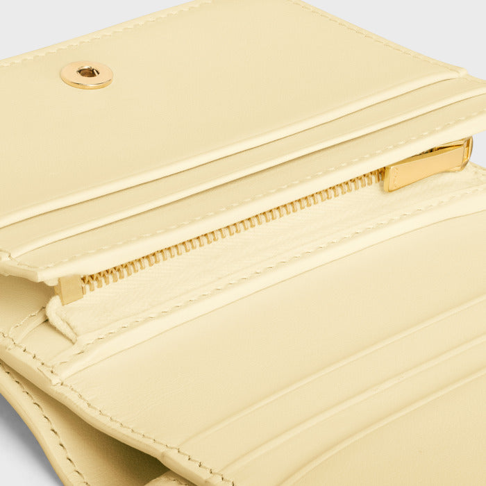 コンパクトウォレット トリオンフ / シャイニーカーフスキンライトイエロー