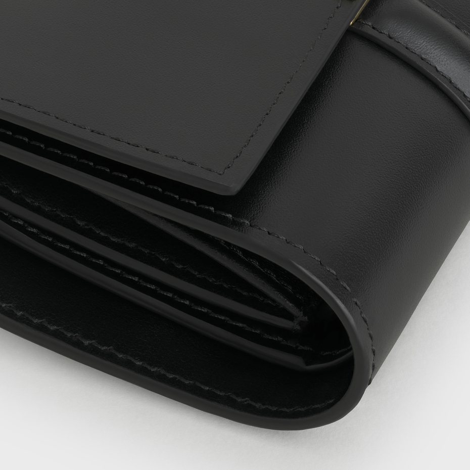 スモール トリフォールドウォレット 16（セーズ） / シャイニーカーフスキン ブラック