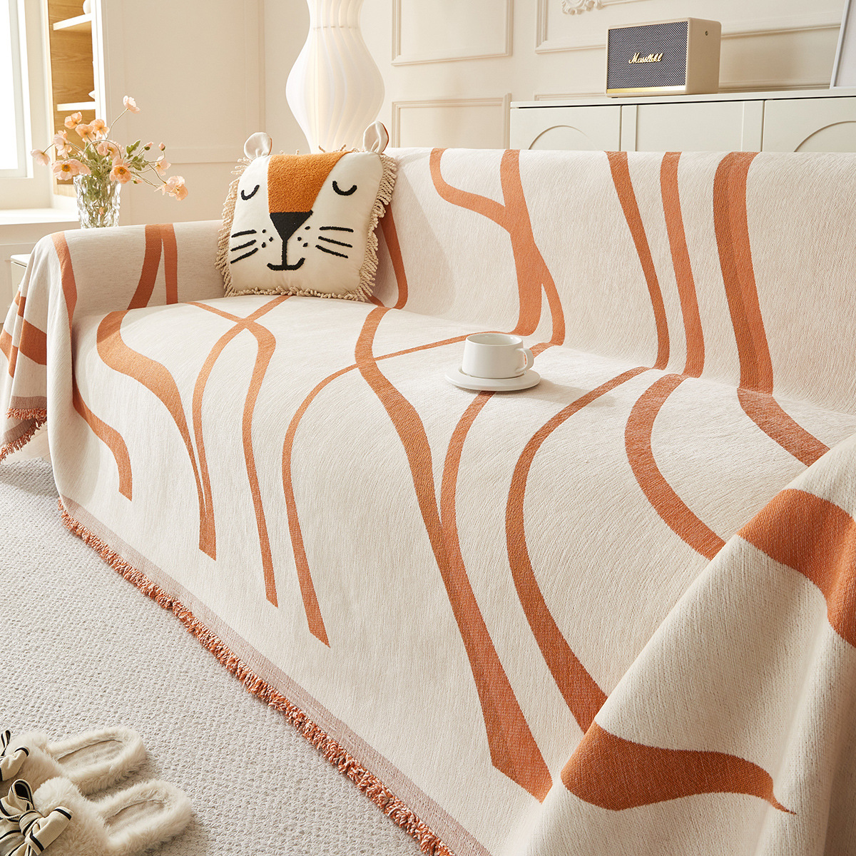 シュニール織 ソファカバー マルチカバー ブランケット 猫ひっかき防止