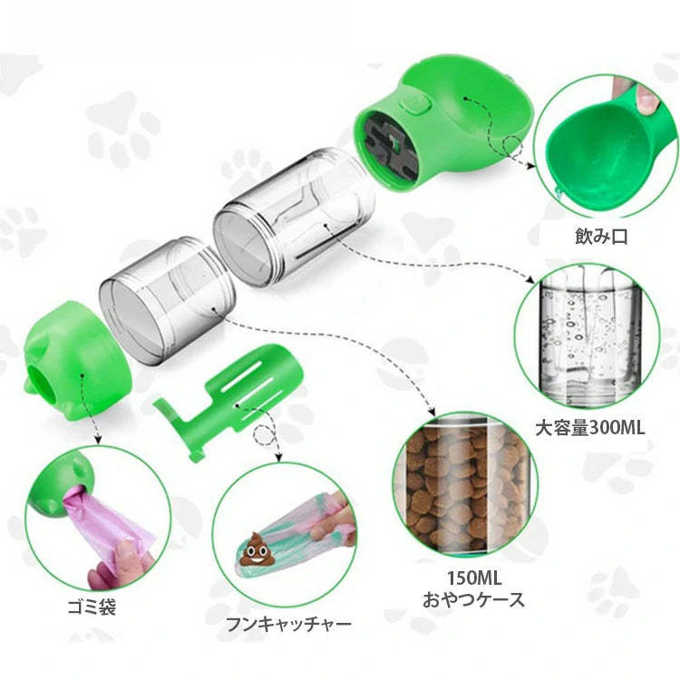giipet-ペットウォーターボトル　水漏れ防止　大容量　ドライブ　旅行　散歩　アウトドア　-Giipet