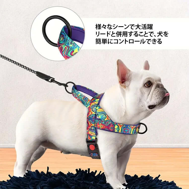 Giipet-ペットハーネス カラフル カジュアル 引っ張り防止 調節可能