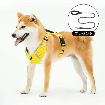 GIIPET-ペット用ハーネス　引っ張り防止　一体式　脱着簡単　反射機能　グリップ付き-Giipet