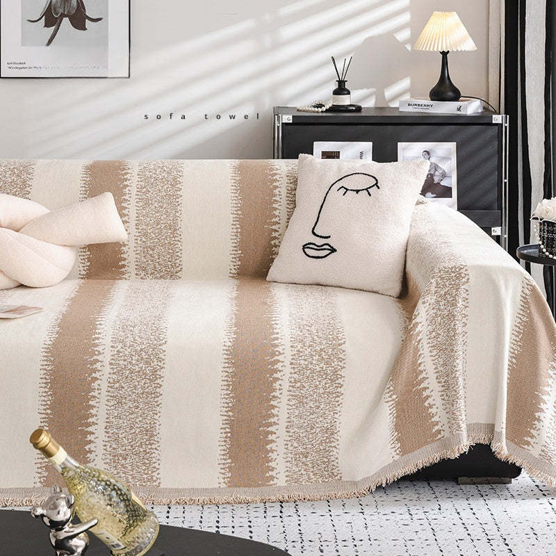 giipet-ソファカバー　シェニール織　オールシーズン対応　耐摩耗　ストライプ柄　高級感