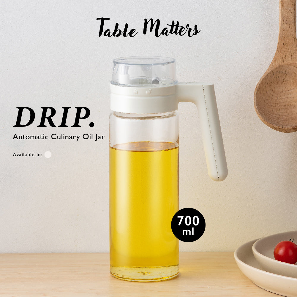 DRIP  700 ml Automatic Culinary Oil Jar (White)