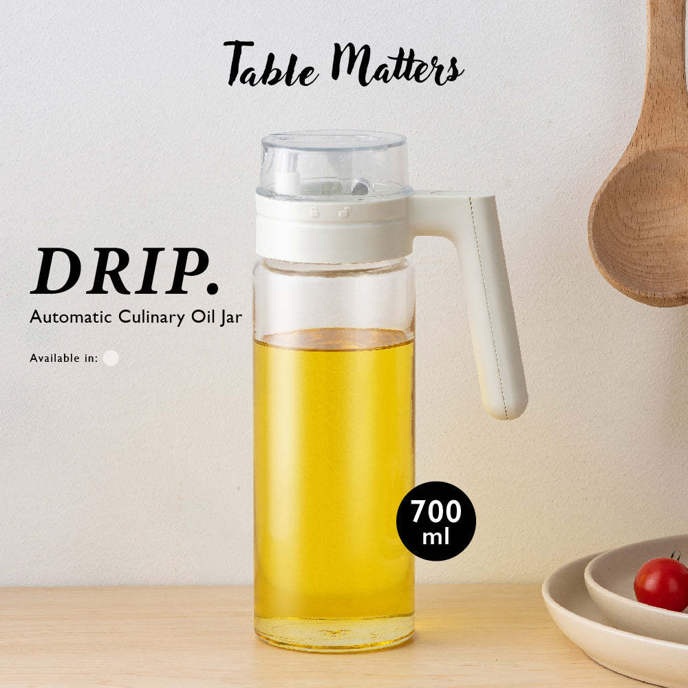 DRIP 700 ml Automatic Culinary Oil Jar (White)