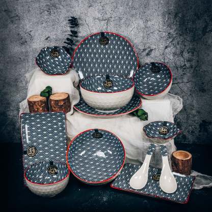 Bundle Deal - Blue Wave 12PCS Dining Set