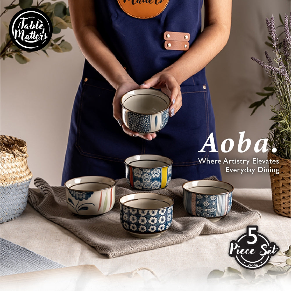 Aoba Assorted 4.25 inch Rice Bowl (Box Set of 5)