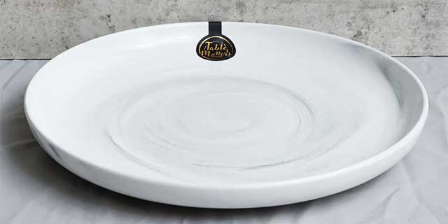10-inch marble dinner plate