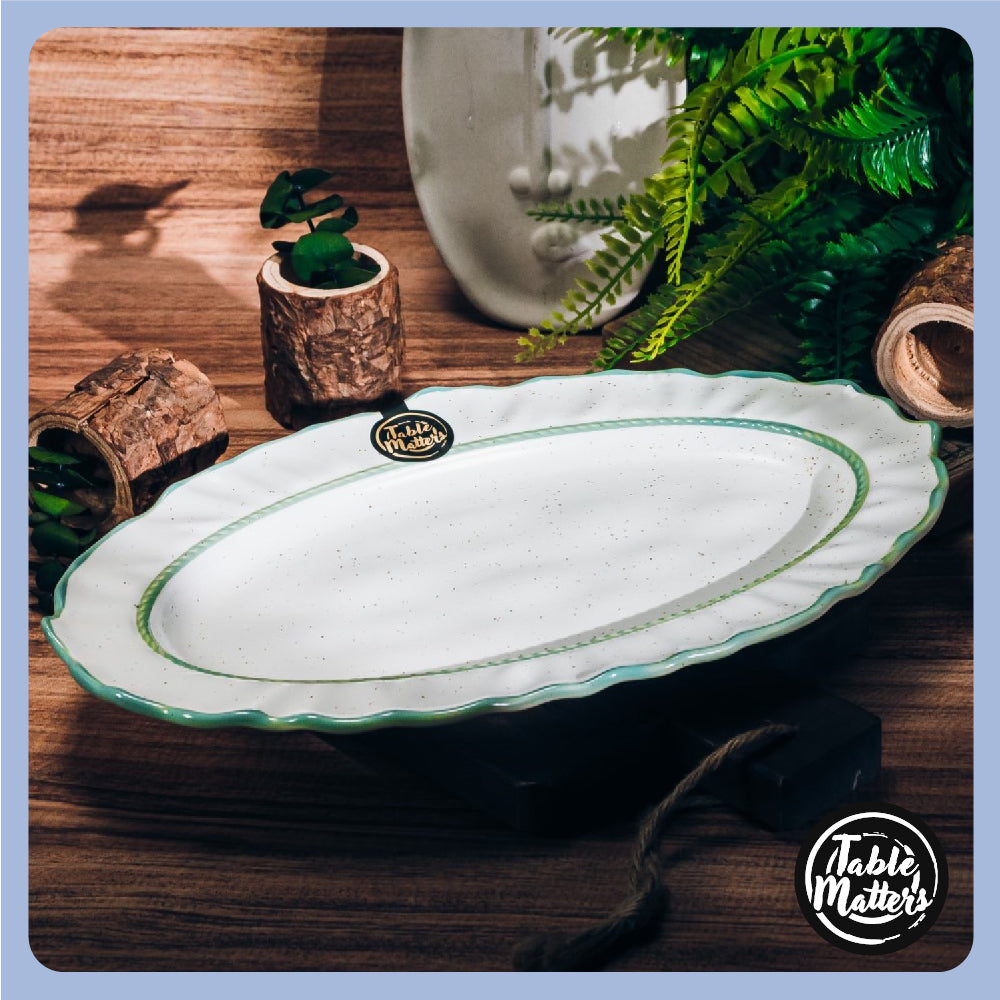 Alabaster - 12.5 inch Oval Shaped Plate