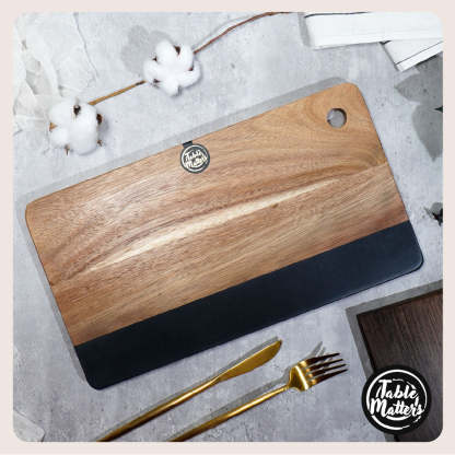 SCANDI - Black Marble Wood Rectangular Cheese Board
