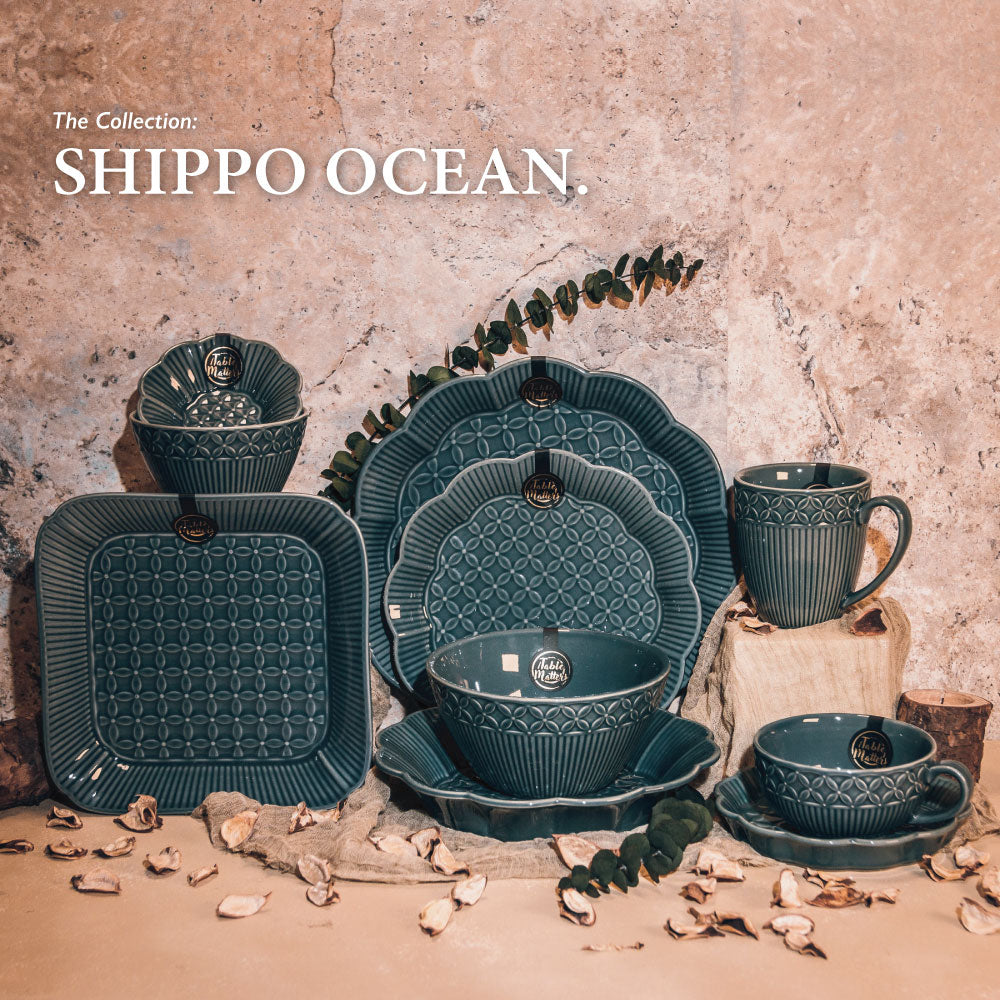 Shippo Ocean - 8.25 inch Square Plate