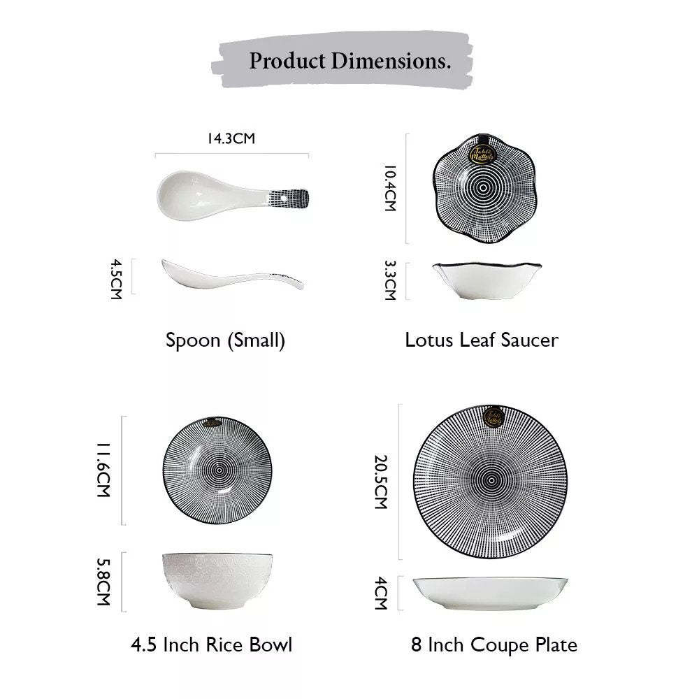 Bundle Deal - Scattered Lines 8PCS Dining Set