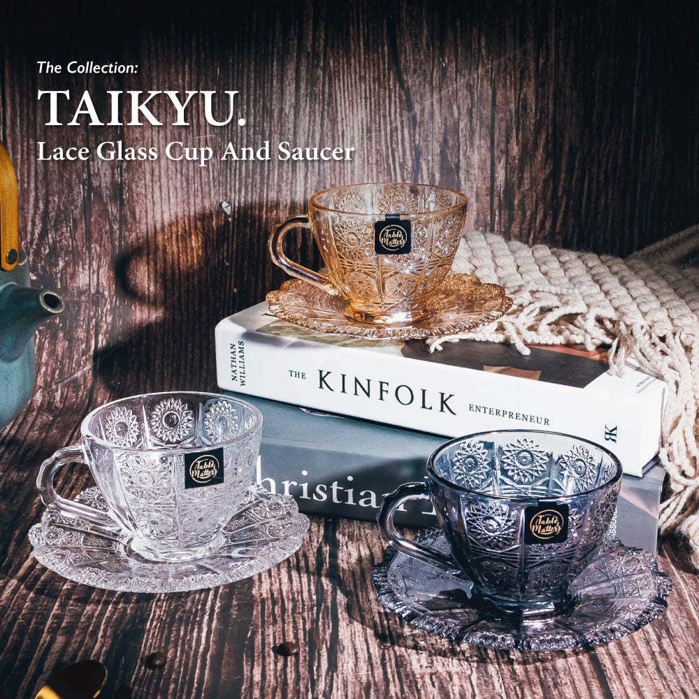 Taikyu Lace Glass Cup and Saucer Collection