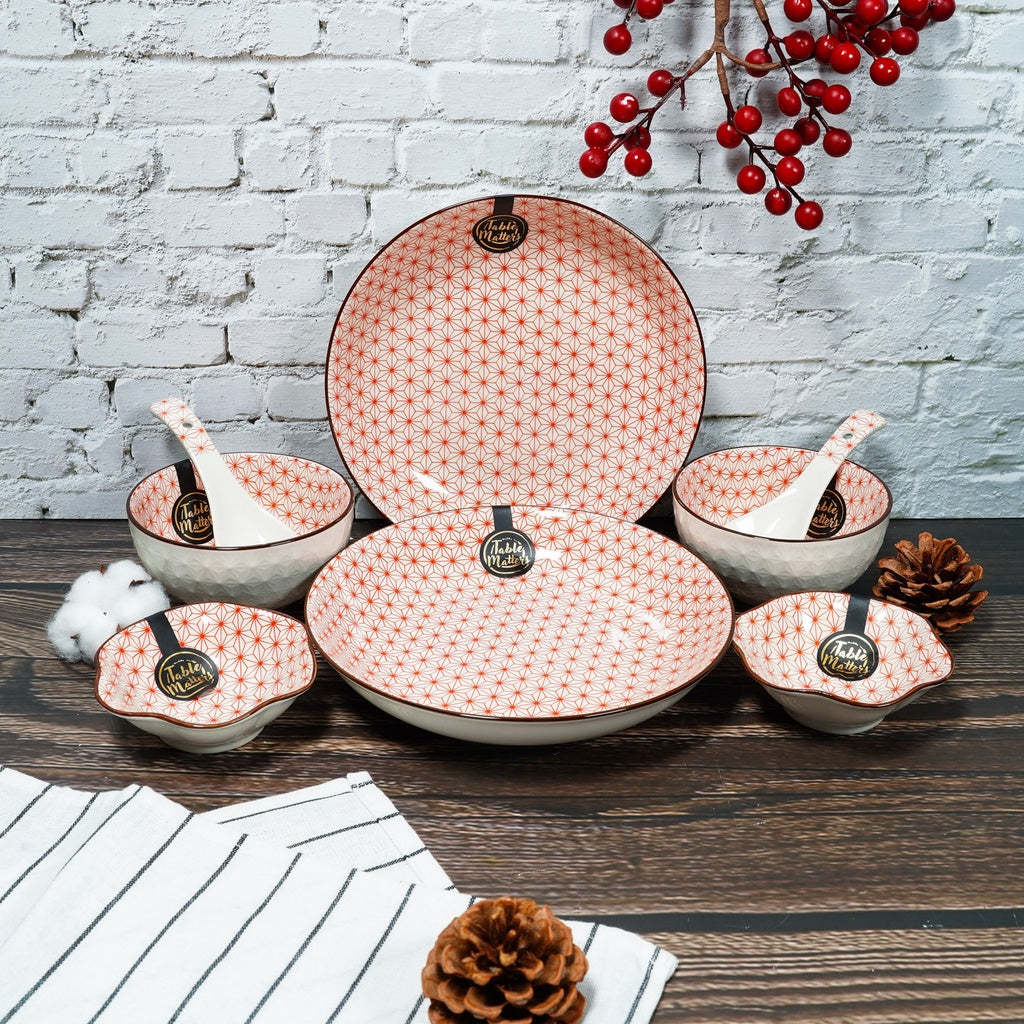 Bundle Deal - Starry Red Tableware - Set of 8