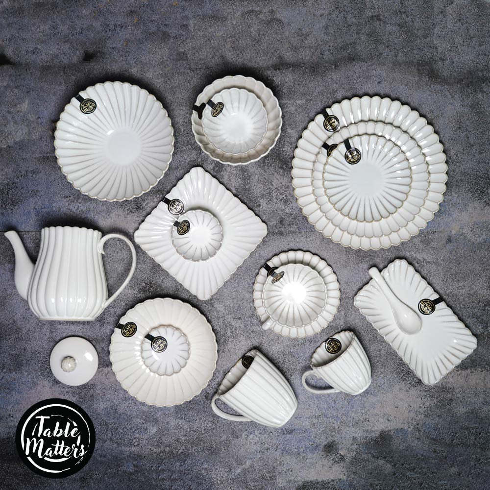 Bundle Deal - White Scallop Drinkware - Set of 5