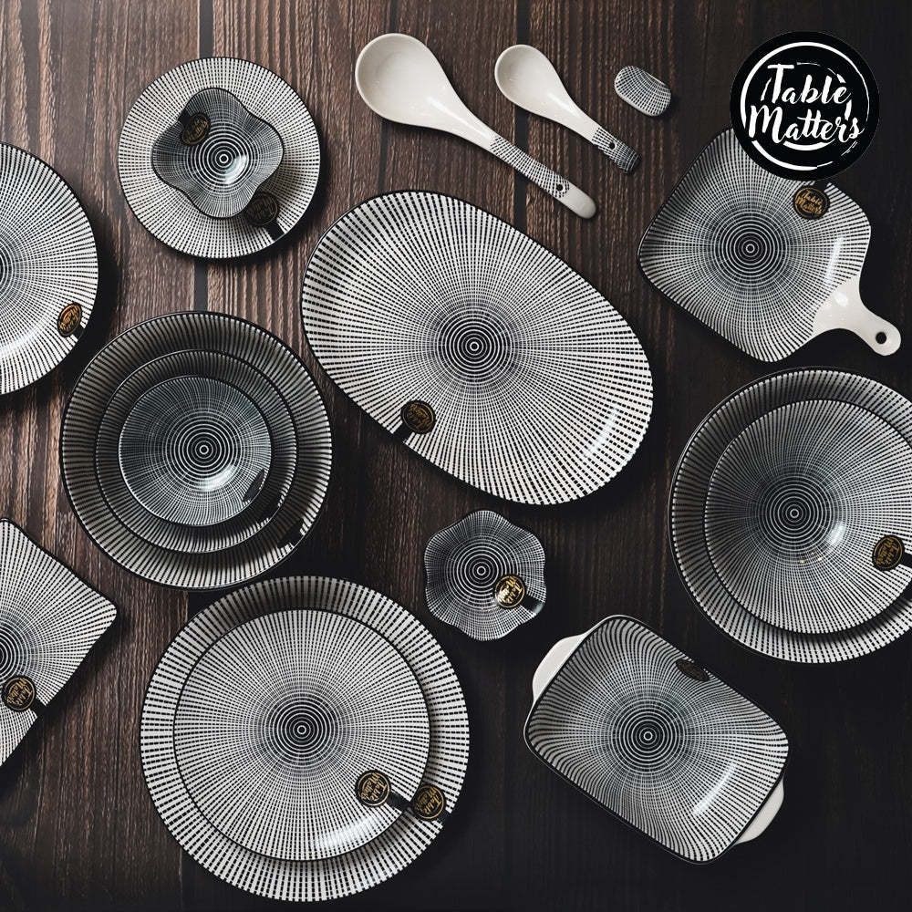 Bundle Deal - Scattered Lines 8PCS Dining Set